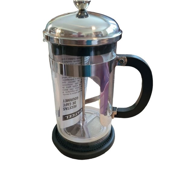Arcosteel Coffee French Press Glass and Silver 8 Cup with Coaster DH638 - Picture 4 of 9